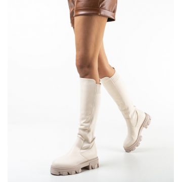 Cizme dama Ristea Bej