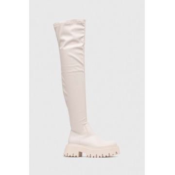 Steve Madden cizme Outsource femei, culoarea bej, cu platforma, SM11002706