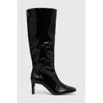 Alohas ghete de piele Isobel femei, culoarea negru, cu toc drept, S100059.01 Alohas ghete de piele Isobel femei, culoarea negru, cu toc drept, S100059.01