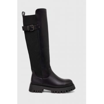Answear Lab cizme femei, culoarea negru, cu platforma