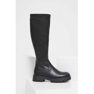 Answear Lab cizme femei, culoarea negru, cu platforma, izolare usoara