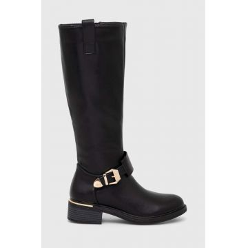 Answear Lab cizme femei, culoarea negru, cu platforma
