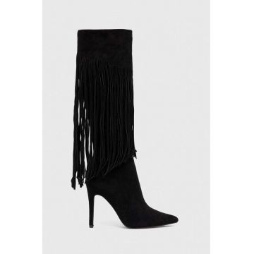 Answear Lab cizme femei, culoarea negru, cu toc cui