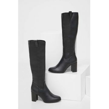 Answear Lab cizme femei, culoarea negru, cu toc drept, izolat