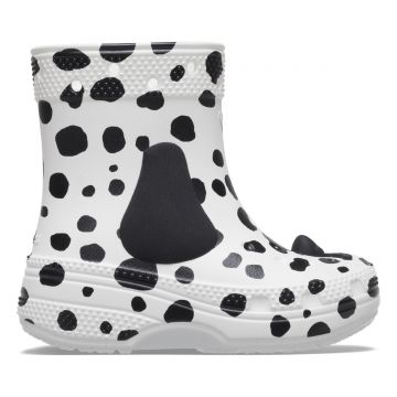 Cizme Crocs Toddler I AM Dalmatian Boot Alb - White/Black