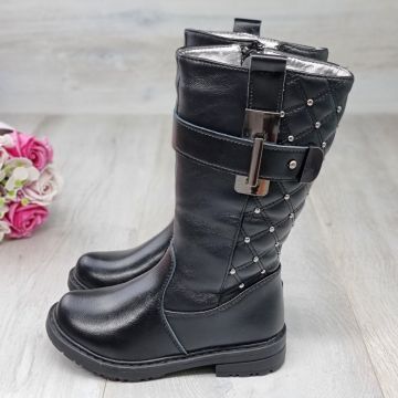 Cizme Fata Negre Cu Fermoar Cassia
