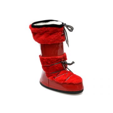 Cizme GRYXX rosii, RB010, din piele ecologica