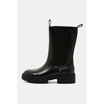 Cizme mid-calf Chelsea de piele ecologica