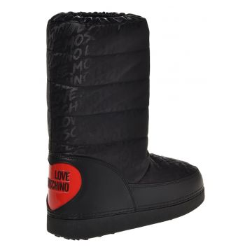 Cizme mid-calf cu imprimeu logo - fara inchidere