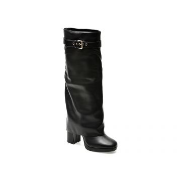 Cizme Steve Madden negre, MELLA, din piele ecologica