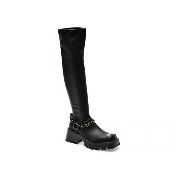 Cizme Steve Madden negre, STOMPYA, din piele ecologica