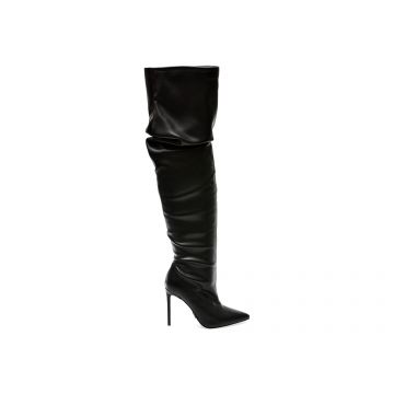 Cizme Steve Madden negre, VANGUAR, din piele ecologica