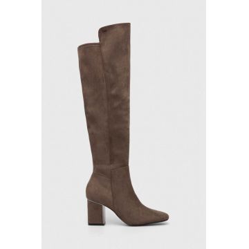 Dkny cizme Cilli femei, culoarea maro, cu toc drept, K3302197
