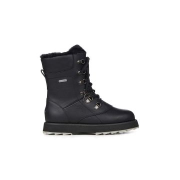Emu Australia cizme de piele Basking femei, culoarea negru, cu toc plat, izolat, W12916.BLAK