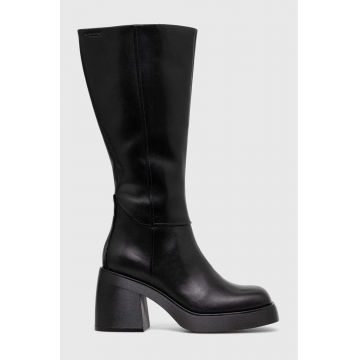 Vagabond Shoemakers ghete de piele BROOKE femei, culoarea negru, cu toc drept, 5644.101.20 Vagabond Shoemakers ghete de piele BROOKE femei, culoarea negru, cu toc drept, 5644.101.20