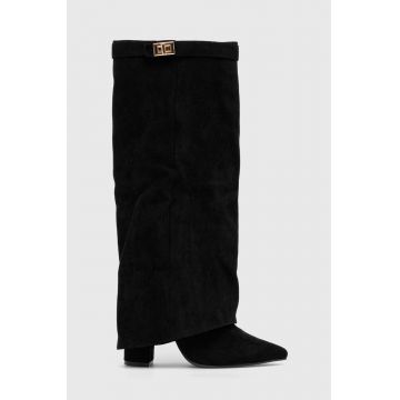 Answear Lab cizme femei, culoarea negru, cu toc drept