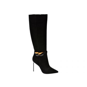Cizme EPICA negre, T1603, din piele intoarsa
