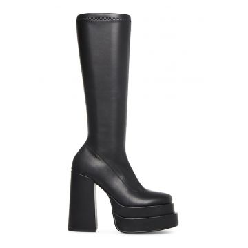 Cizme mid-calf cu toc masiv Cypress
