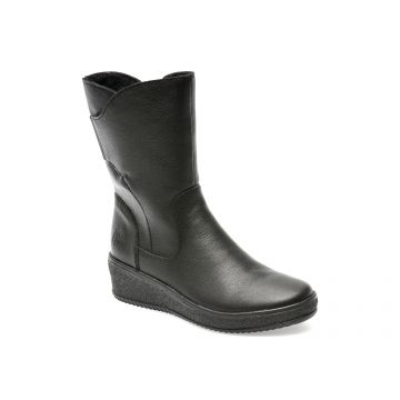 Cizme RIEKER negre, Y4453, din piele naturala