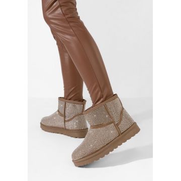 Cizme tip ugg Rosaine maro