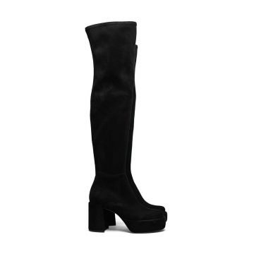 Kennel & Schmenger cizme din piele intoarsa Clip femei, culoarea negru, cu toc drept, 21-60030.470