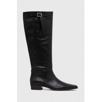 Vagabond Shoemakers ghete de piele NELLA femei, culoarea negru, cu toc plat, 5616.101.20 Vagabond Shoemakers ghete de piele NELLA femei, culoarea negru, cu toc plat, 5616.101.20
