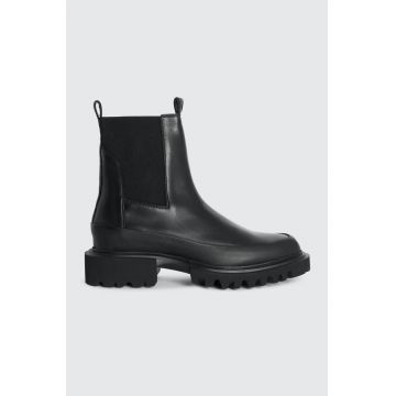 AllSaints cizme de piele Harlee Boot culoarea negru, cu toc plat, WF609Z