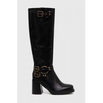 Answear Lab cizme femei, culoarea negru, cu toc drept