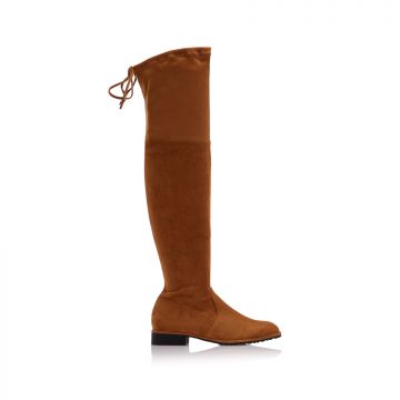 Cizme Camel piele întoarsă Șosete cu șireturi reglabile