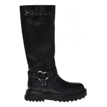 Cizme mid-calf de piele