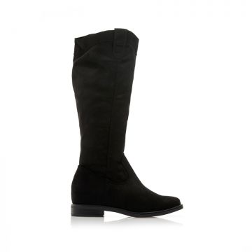 Cizme Negre piele întoarsă cowboy cu design cu cusături