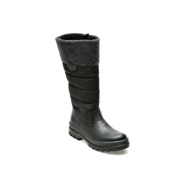 Cizme RIEKER negre, X9090, din piele naturala