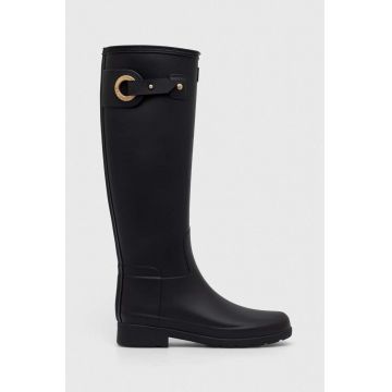 Hunter cizme Refined Tall femei, culoarea negru, WFT2299RMA
