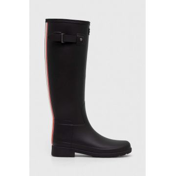 Hunter cizme Refined Tall femei, culoarea negru, WFT2354RMA