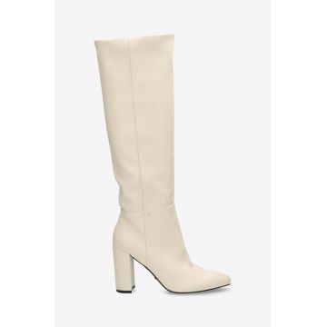 Mexx cizme Krystal femei, culoarea bej, cu toc drept, izolare usoara, MXQL012001W