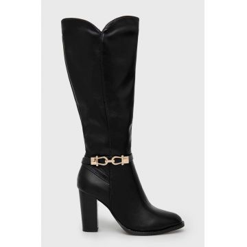 Answear Lab cizme femei, culoarea negru, cu toc drept