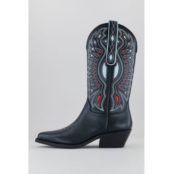Cizme cowboy de piele ecologica Weslyn