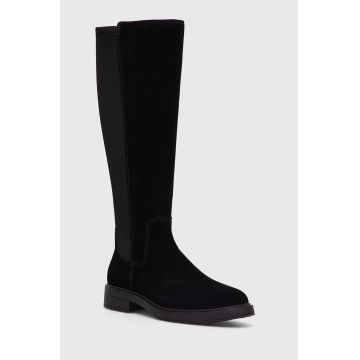 BOSS cizme Vanity femei, culoarea negru, cu toc plat, 50523495