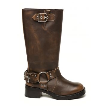 Cizme biker cu curele cu catarame Beau