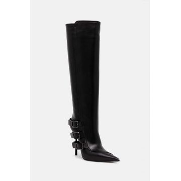Le Silla ghete de piele Stivale Courtney femei, culoarea negru, cu toc cui, 4289C100BXPPGLO001 Le Silla ghete de piele Stivale Courtney femei, culoarea negru, cu toc cui, 4289C100BXPPGLO001