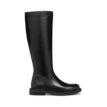 Geox ghete de piele D SERILDA femei, culoarea negru, cu toc plat, D46WYA 00043 C9999 Geox ghete de piele D SERILDA femei, culoarea negru, cu toc plat, D46WYA 00043 C9999