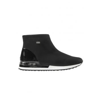 Cizme dama -  Stretch Amster Softlack Ankle Boots - Piele ecologica - Negru