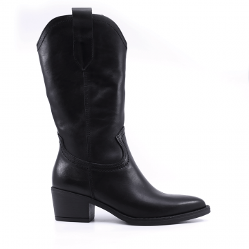 Cizme tip ciocate cu toc Benvenuti  negre din piele 2218DC4818N