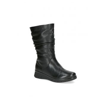 Botine dama  casual - piele naturala - negru Botine dama  casual - piele naturala - negru
