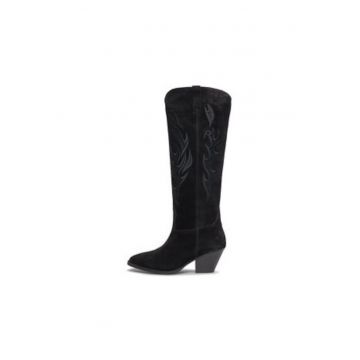 Cizme cowboy inalte  Negru - piele naturala - 38