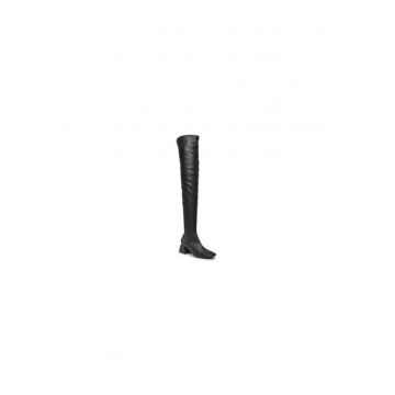 Cizme dama  303259136 - Piele ecologica - Negru