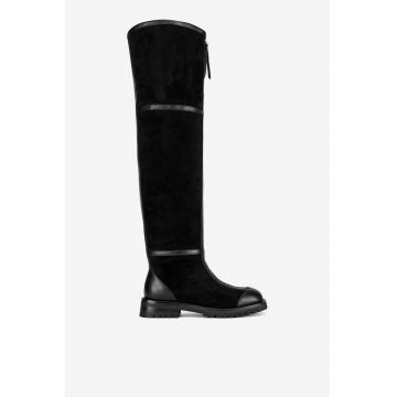 Cizme dama  5905588988564 - Piele intoarsa - Negru