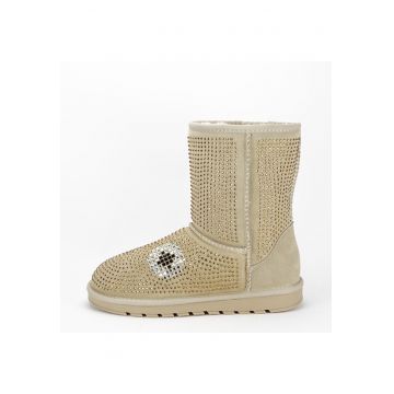 Cizme bej din piele naturala W8008 112 13725
