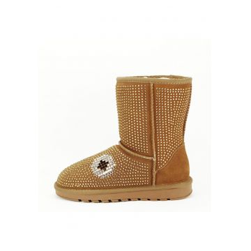 Cizme camel din piele naturala W8008 113 14073