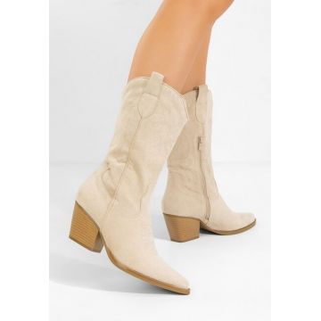 Cizme cowboy dama Savelis bej